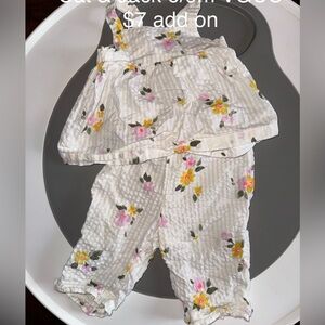 Cat & Jack White Floral Seersucker Kids Matching Pant Set